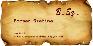 Bocsan Szabina névjegykártya